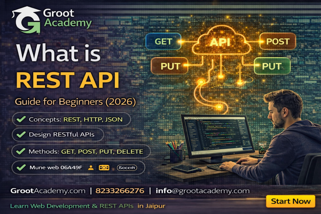 What is REST API course in Jaipur at Groot Academy learn API development web development full stack training institute