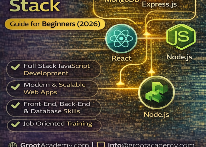 What is MERN stack guide for beginners course in Jaipur at Groot Academy learn MongoDB Express React Node full stack training institute