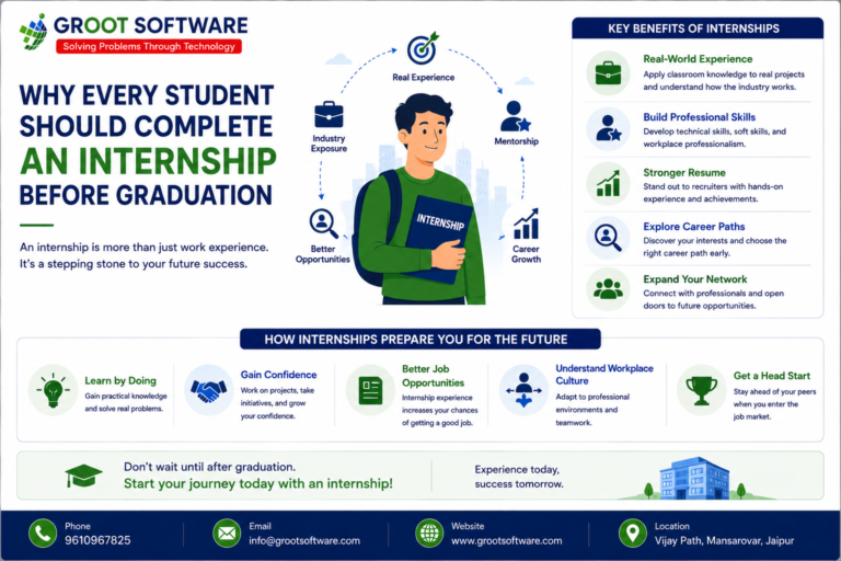 College student gaining practical industry experience through an internship before graduation
