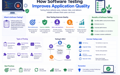 Software testing basics including automation testing, API testing, performance testing, and quality assurance
