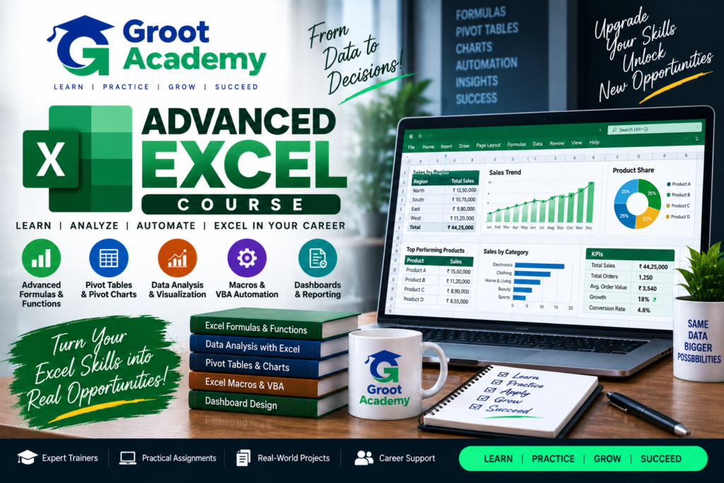 Groot Academy Advanced Excel Course and Data Analysis Training