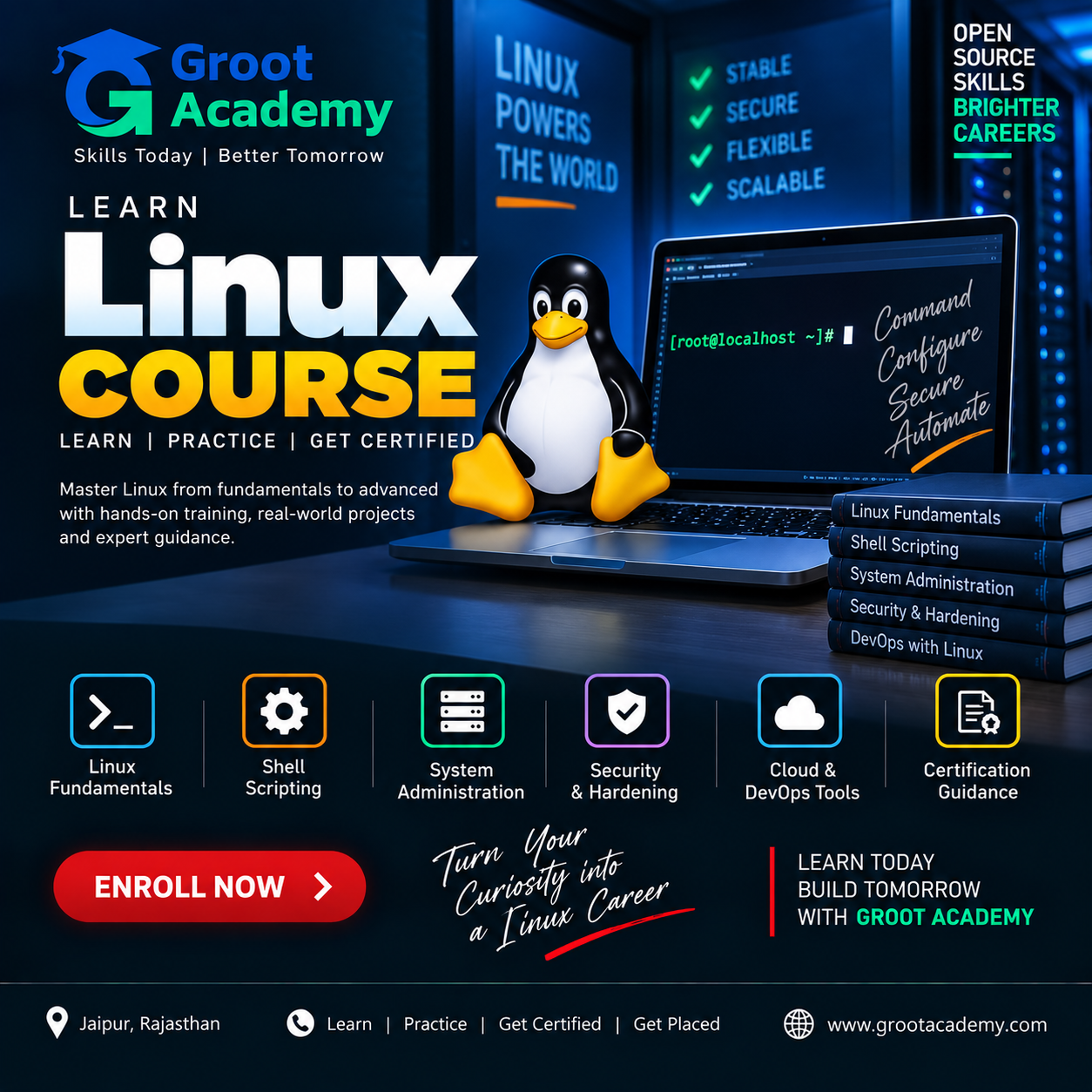 Linux Fundamentals course at Groot Academy